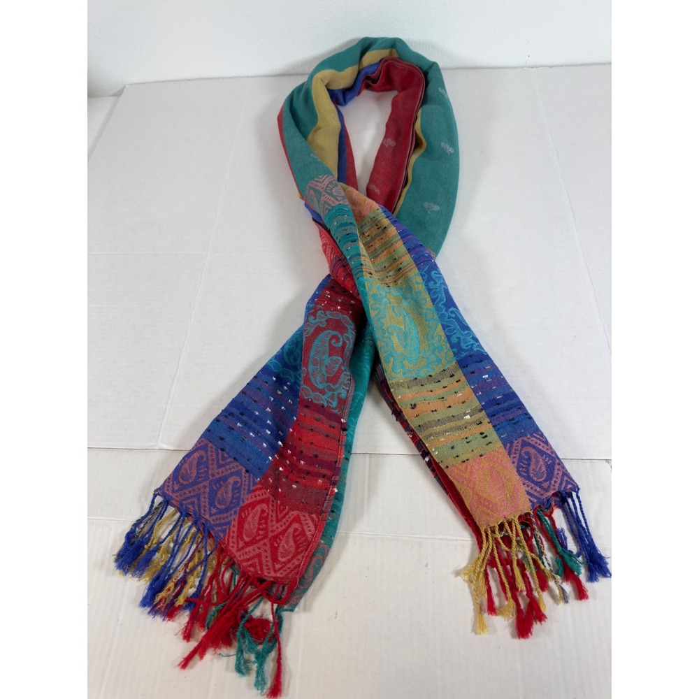 Pasmina Womens Cashmere Scarf Wrap‎ Shawl Boho Paisley Geometric Fringe